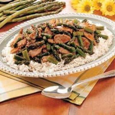 porc et asperges au gingembre