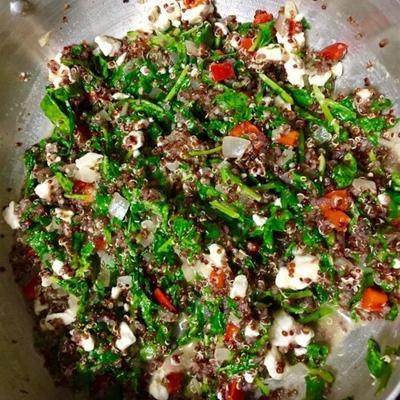 quinoa rouge et chou toscan