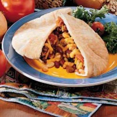 poches haricots et hamburger