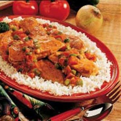 dîner de poulet au curry