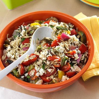 salade d'orzo de légumes grillés