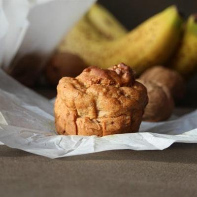 muffins banane, noix, chia et bananes