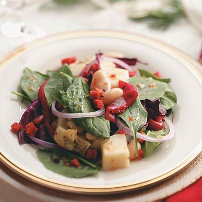 salade tiède d'épinards antipasto