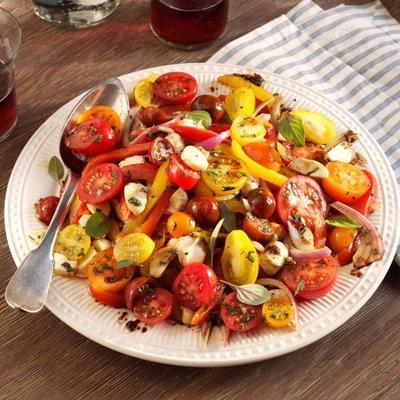 salade de poivrons grillés avec vinaigrette balsamique