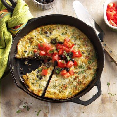 frittata cubaine aux haricots noirs et cheddar blanc