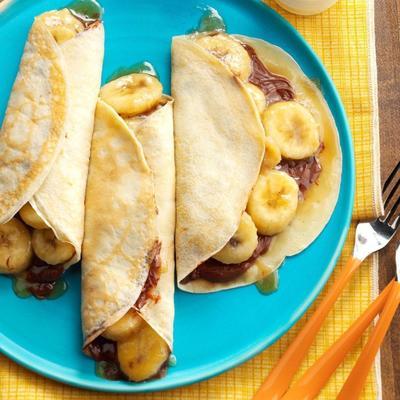 crêpes à la banane caramélisées