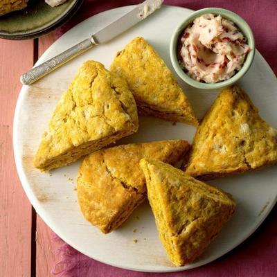 scones de citrouille au beurre de canneberge