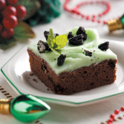 biscuits à la menthe et brownies à la crème