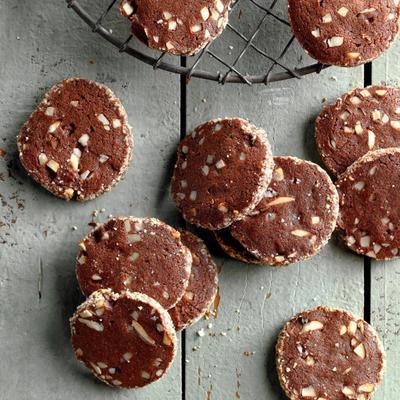 gaufrettes au chocolat et aux amandes