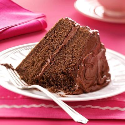 gâteau du diable avec glaçage au fudge au chocolat