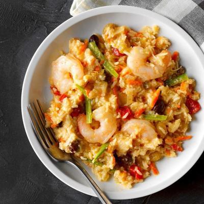 riz et crevettes thaïlandaises à la noix de coco