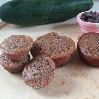 mini-muffins aux courgettes au chocolat faibles en gras