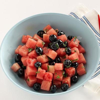 salade de myrtilles au melon d'eau