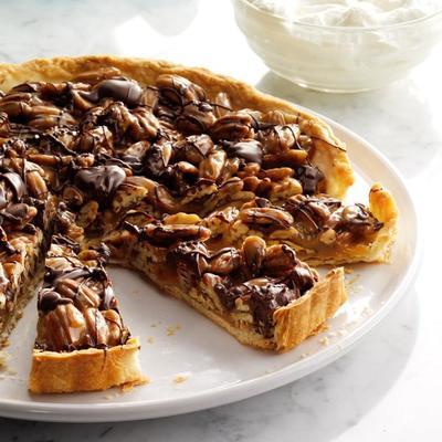tarte au chocolat praliné caramel