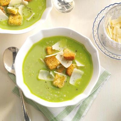 soupe de pois sucrés au quinoa