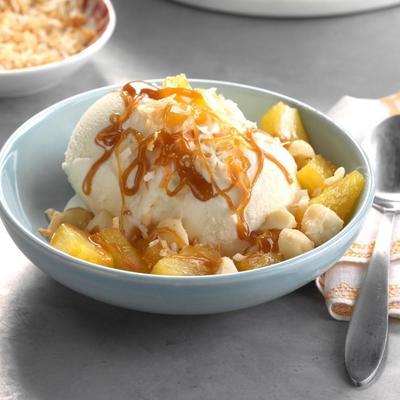 sundaes aux ananas caramélisés