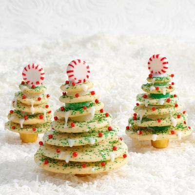 empilés biscuits de sapin de Noël