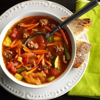 soupe de boeuf aux légumes du jardin