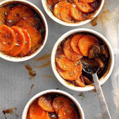 Tarte aux champignons et patates douces