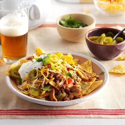 nachos de poulet aux haricots noirs