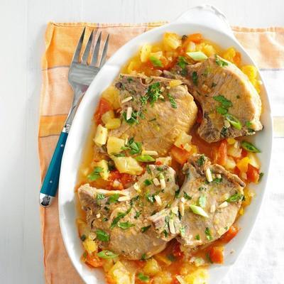 côtelettes de porc tropicales de printemps