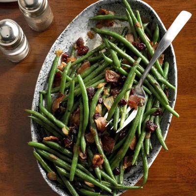 haricots verts à la canneberge glacés à l'érable