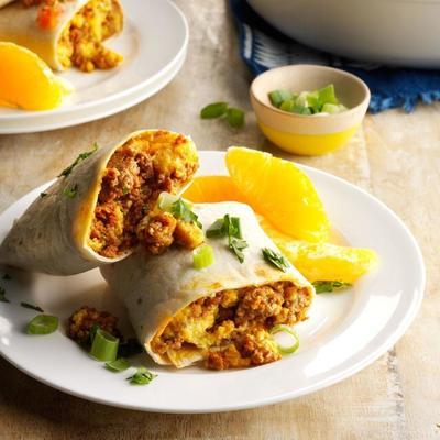 oeufs et chorizo ​​dans les tortillas