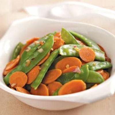 carottes et pois mange-tout