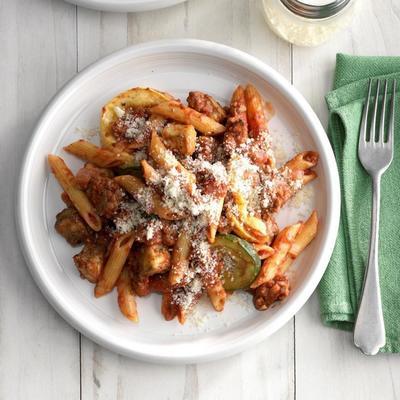 aubergines grillées bolognaise aux penne