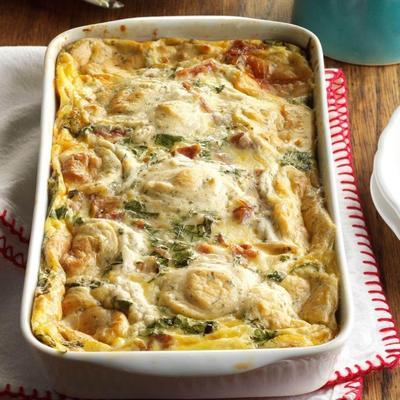 cocotte brune aux épinards et à la pancetta