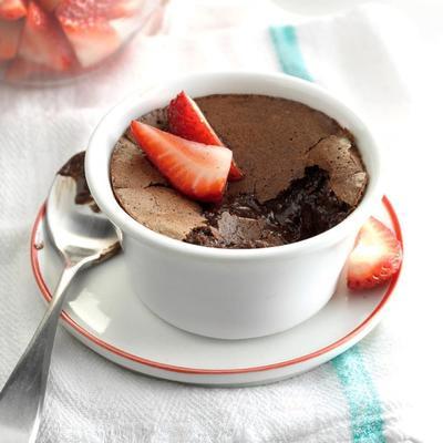 gâteaux individuels au chocolat chaud