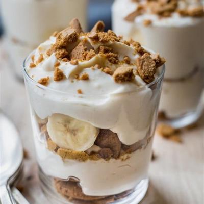 pudding à la banane et parfaits au yaourt