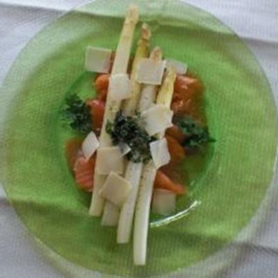 spargel-antipasti mit lachs (asperges blanches et saumon fumé)