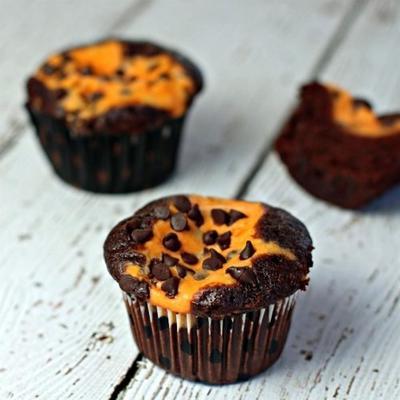 petits gâteaux au chocolat fourrés à la citrouille