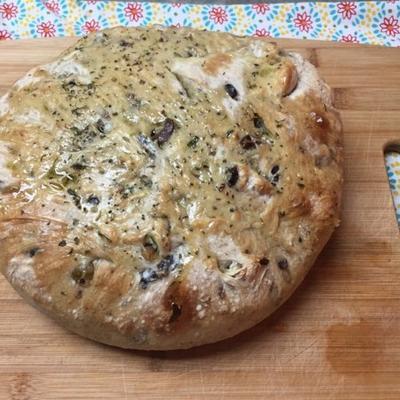 pain aux olives poêlé sans pétrir