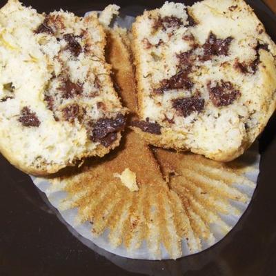 muffins aux fleurs de pissenlit avec pépites de chocolat