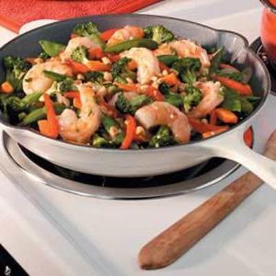 sauté de crevettes au brocoli