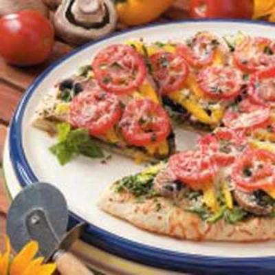 pizza aux légumes au pesto