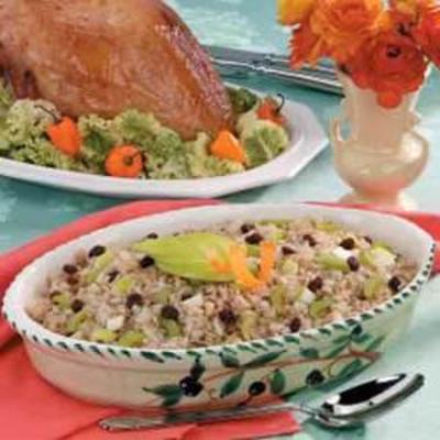 dinde farcie au riz brun et aux pommes