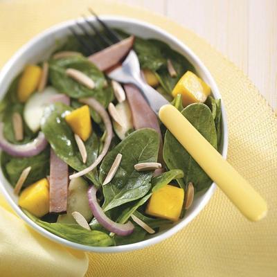 jambon aux épinards et salade de mangue