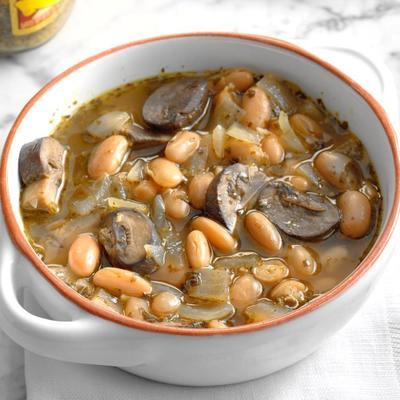 soupe aux haricots pesto