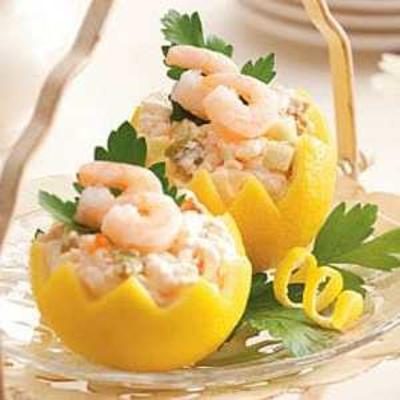 paniers de citron mousse au crevettes