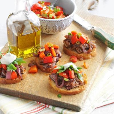 portobella bruschetta au romarin aoli