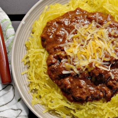courge spaghetti instantané avec chili