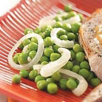 pois verts à l'oignon et à l'ail