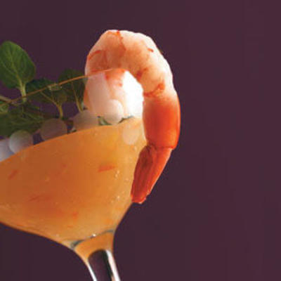 crevettes à la trempette orange-ananas