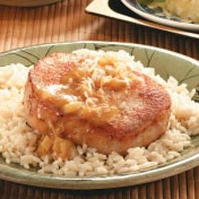 Côtelettes de porc glacées au curry