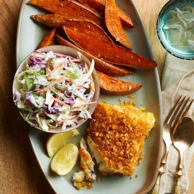 poisson croustillant et frites