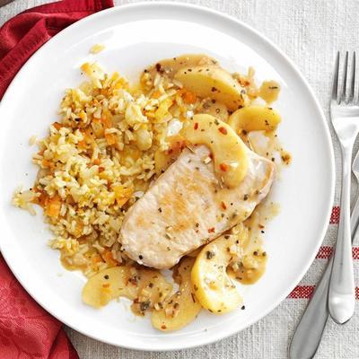 riz brun et pilaf de carottes