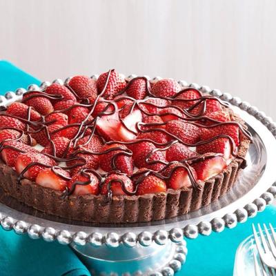 Tarte au chocolat et à la fraise